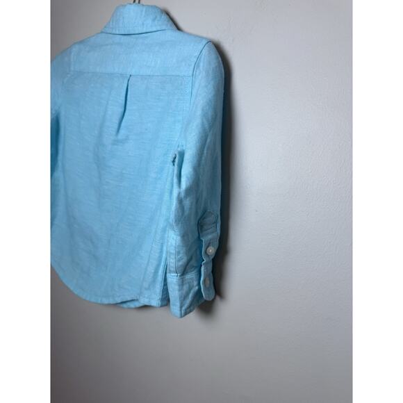 Jamie & Jack Linen Roll-Cuff Shirt Radiance Blue 6-12 Months NWT - Picture 13 of 13